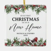 Onze eerste Kerstmis in onze nieuwe thuisaandenken Keramisch Ornament (Voorkant)