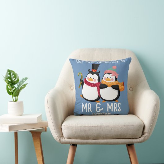 Onze eerste kerstmis meneer en mevrouw pasgetrouwd kussen (Stoel)