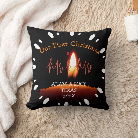 Onze eerste kerstmis meneer en mevrouw pasgetrouwd kussen (Deken)