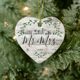Onze Eerste Kerstmis Meneer Mevrouw Foto Keramisch Ornament