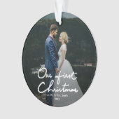 Onze eerste Kerstmis met de moderne hand met Kerst Ornament (voorkant)