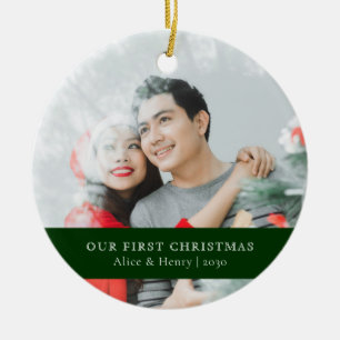 Onze Eerste Kerstmis Minimalistische Nieuwgetrou Keramisch Ornament