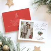 Onze eerste Kerstmis | Modern Script Pas getrouwd Feestdagenkaart