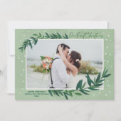 Onze Eerste Kerstmis Moderne Botanische Foto Feestdagenkaart (Voorkant)