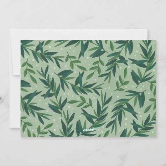 Onze Eerste Kerstmis Moderne Botanische Foto Feestdagenkaart (Achterkant)