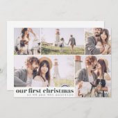 Onze eerste Kerstmis Moderne Foto Collage Kerstmis Feestdagenkaart (Voorkant / Achterkant)