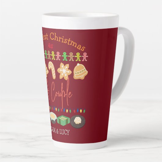 Onze eerste Kerstmis, Mr. en Mrs. /Couple newlywed Latte Mok (Rechterhoek)