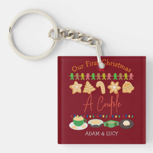 Onze eerste Kerstmis, Mr. en Mrs. /Couple newlywed Sleutelhanger