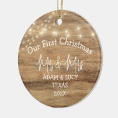 Onze eerste Kerstmis, Mr. en Mrs. nieuwhout Keramisch Ornament (Links)