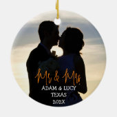 Onze eerste Kerstmis, Mr. en Mrs. nieuwhout Keramisch Ornament (Achterkant)