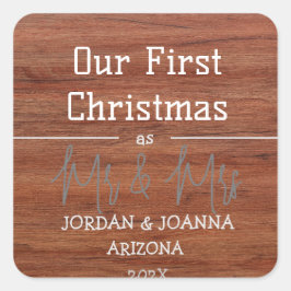 Onze eerste Kerstmis, Mr. en Mrs. nieuwhout Vierkante Sticker