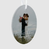 Onze eerste Kerstmis|Mr en Mrs| White Foto Ornament (voorkant)