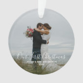 Onze eerste Kerstmis|Mr en Mrs| White Foto Ornament (voorkant)