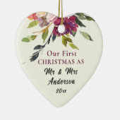Onze eerste Kerstmis, Mr & Mrs Bible, kerstmis Keramisch Ornament (Rechts)