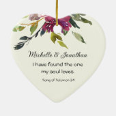 Onze eerste Kerstmis, Mr & Mrs Bible, kerstmis Keramisch Ornament (Achterkant)