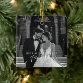 Onze eerste Kerstmis, Mr & Mrs Foto Keramisch Ornament
