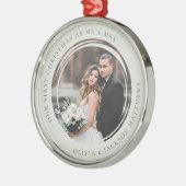 Onze eerste Kerstmis, Mr & Mrs Foto Metalen Ornament (Links)