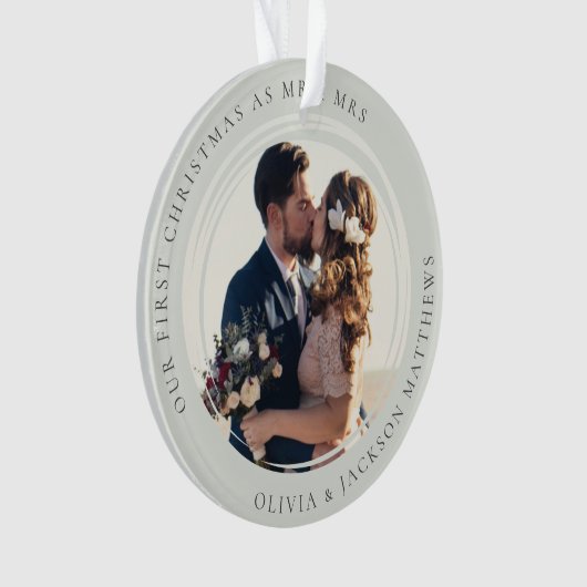 Onze eerste Kerstmis, Mr & Mrs Foto Ornament (voorkant)