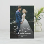 Onze eerste Kerstmis, Mr & Mrs Holiday 2 Fotokaart Feestdagenkaart (Staand voorkant)
