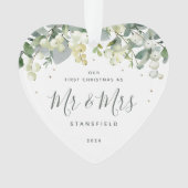 Onze eerste Kerstmis, Mr & Mrs Photo Heart Ornament (voorkant)