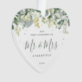 Onze eerste Kerstmis, Mr & Mrs Photo Heart Ornament (voorkant)