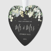 Onze eerste Kerstmis, Mr & Mrs Photo Heart Ornament (voorkant)
