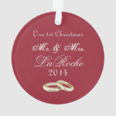 Onze eerste Kerstmis, Mr & Mrs Red Ornament (achterkant)