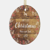 Onze Eerste Kerstmis niet-geslacht echtpaar rustie Keramisch Ornament (Rechts)