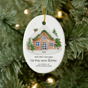 Onze Eerste Kerstmis Nieuwe Huis Keramisch Ornament