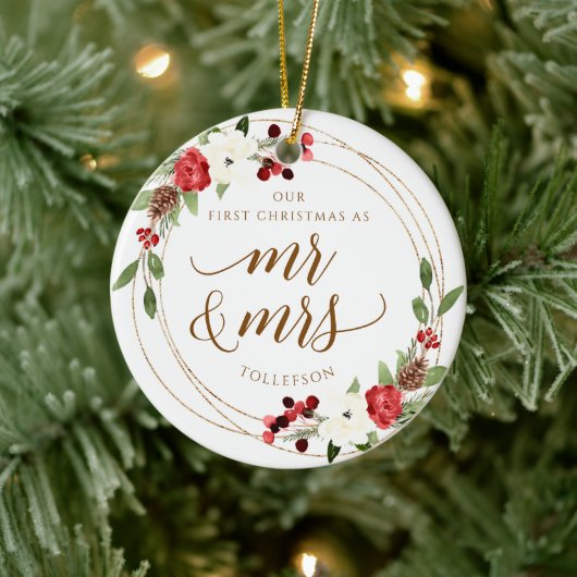 Onze Eerste Kerstmis Nieuwgetrouwd Kerst Ornament (Boom)