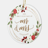 Onze Eerste Kerstmis Nieuwgetrouwd Kerst Ornament (Links)