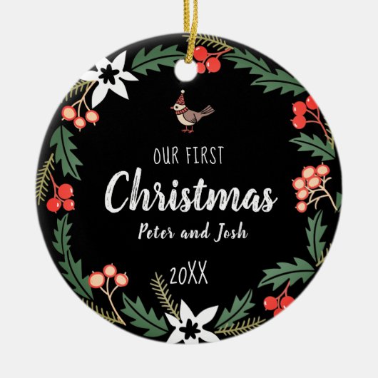 Onze Eerste Kerstmis non-gender Keramisch Ornament (Voorkant)