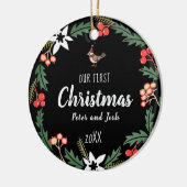 Onze Eerste Kerstmis non-gender Keramisch Ornament (Links)