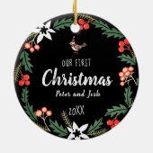 Onze Eerste Kerstmis non-gender Keramisch Ornament (Achterkant)