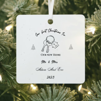 Onze eerste Kerstmis Ons nieuwe huis Mr. Adam Eva Metalen Ornament