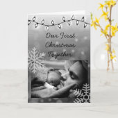 Onze Eerste Kerstmis, Papa en Kind Gepersonaliseer Kaart (Gele Bloem)