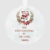 Onze eerste Kerstmis, Poinsettia, grote snowflakes Ornament (achterkant)