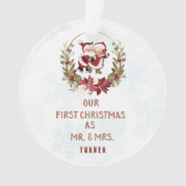 Onze eerste Kerstmis, Poinsettia, grote snowflakes Ornament