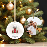 Onze Eerste Kerstmis Rode Deur Paar Foto Keepsake Keramisch Ornament<br><div class="desc">Deze versiering is een mooie toevoeging aan je boom. Gebruik de vorm van de sjabloon om uw aanpassing en foto toe te voegen.</div>