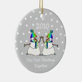 Onze Eerste Kerstmis samen 2010 (Sneeuwmannen Keramisch Ornament (Rechts)