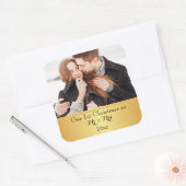 Onze eerste Kerstmis samen Custom Vierkante Sticker (Envelop)