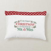 Onze Eerste Kerstmis Samen Dhr. en Mevrouw Accent Kussen (Achterkant)