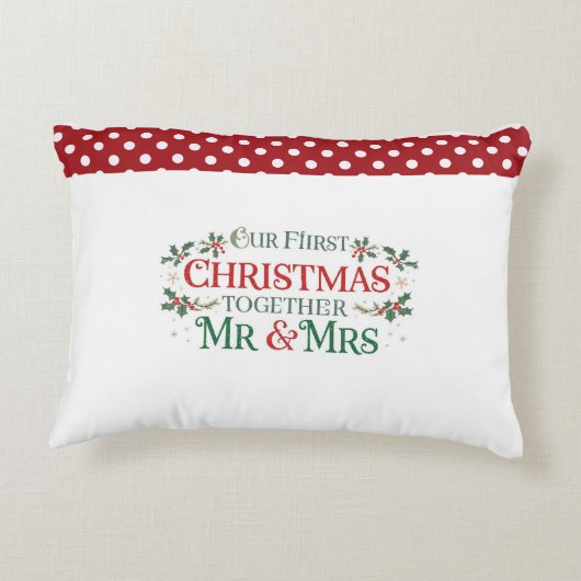 Onze Eerste Kerstmis Samen Dhr. en Mevrouw Accent Kussen (Achterkant)