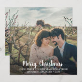 Onze eerste kerstmis samen foto Merry Kerstmis Feestdagenkaart (Voorkant / Achterkant)