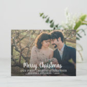 Onze eerste kerstmis samen foto Merry Kerstmis Feestdagenkaart (Staand voorkant)