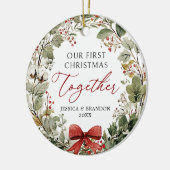 Onze Eerste Kerstmis Samen Foto Ornament (Links)