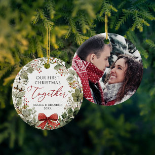 Onze Eerste Kerstmis Samen Foto Ornament