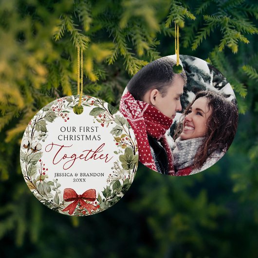 Onze Eerste Kerstmis Samen Foto Ornament