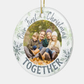 Onze eerste Kerstmis samen Foto Snowflake Keramisch Ornament (Links)