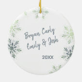 Onze eerste Kerstmis samen Foto Snowflake Keramisch Ornament (Achterkant)